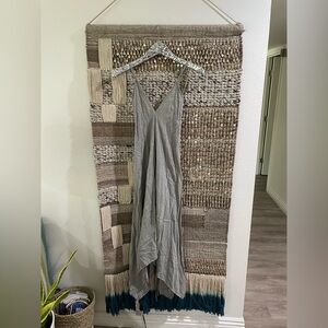 🩶 NWT Handloom Strappy Midi Dress Gray 100% cotton